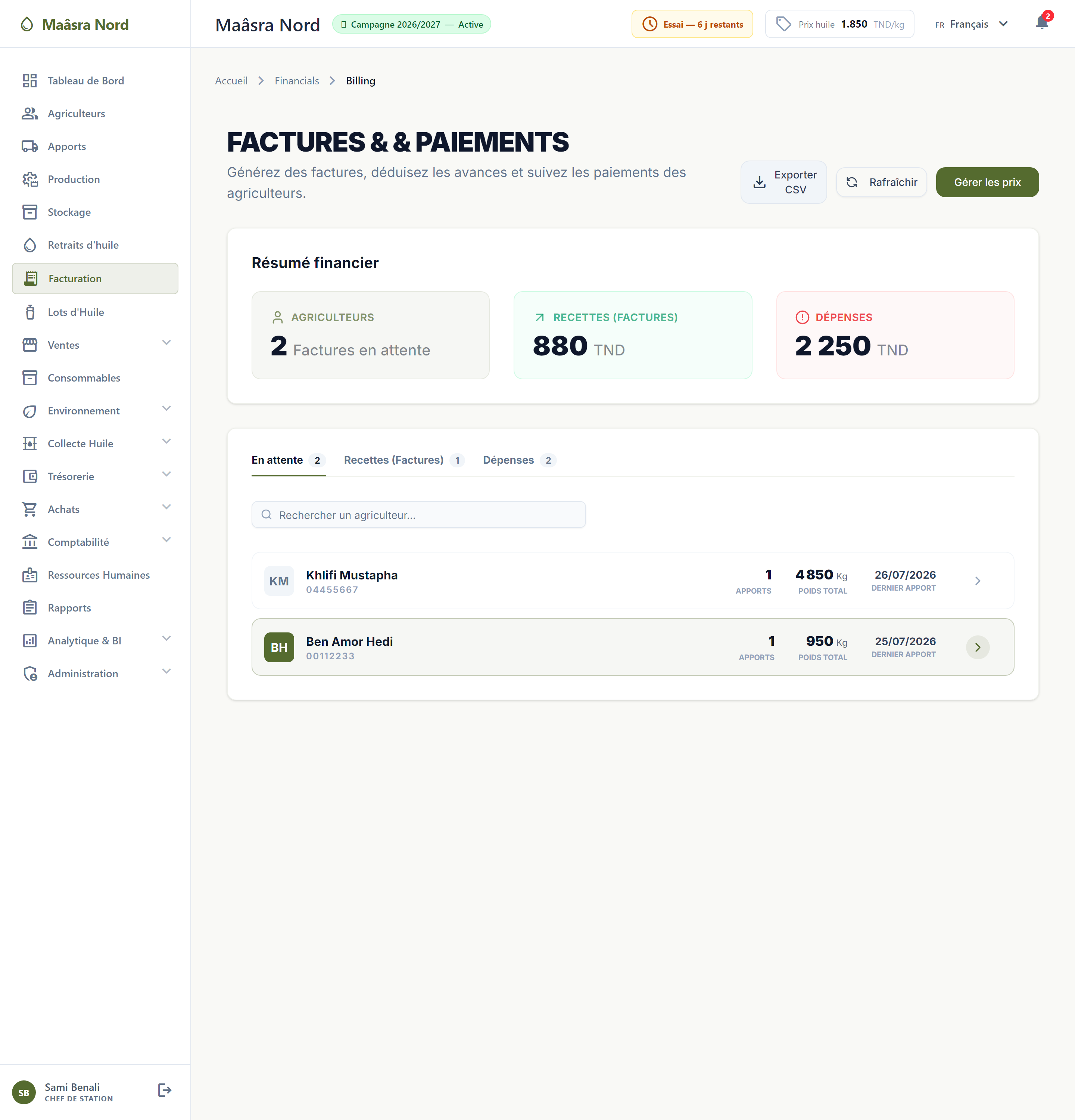 Facturation